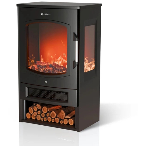 Elektrische Haard / Sfeerhaard - 1800W - Incl. Vlameffect, Warmtefunctie en App-bediening - Zwart, Kachel Vrijstaand