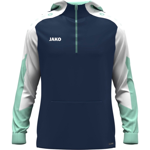 JAKO 6770 Sweater Met Kap Dynamic - Marine/Wit/Munt - 3XL