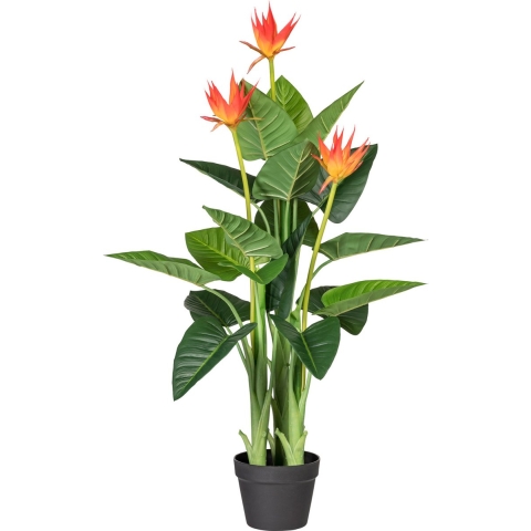 Kopu ® kunstplant guzmania 105 cm met 3 oranje bloemen nepplant