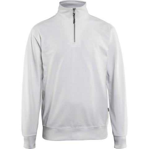 Blåkläder Sweatshirt met halve rits 33691158 | Wit | Maat M - 7330509466131