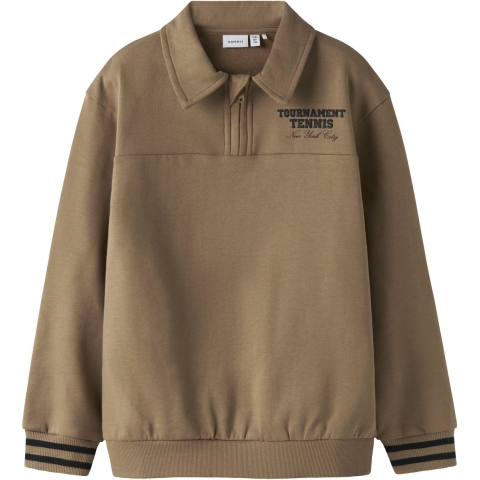 Name It Sweatshirt - Polo - NkmTrent - Geroosterd Coconut - Name It - 9-10 jaar (134-140) - Sweatshirt