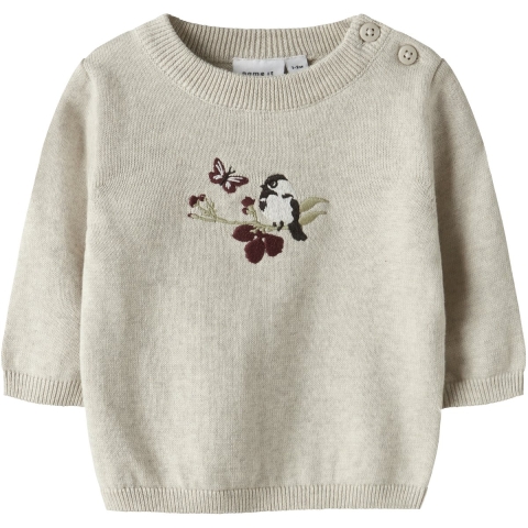 Name It Blouse - Gebreid - NbfBird - Peyote Melange - Name It - 1 jaar (80) - Shirts