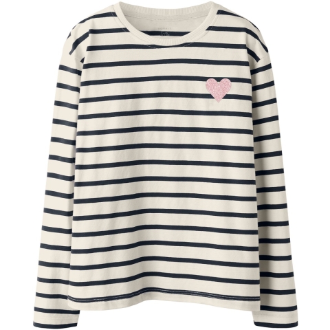 Name It Blouse - NkfTenisa - Gardenia m. Strepen - Name It - 9-10 jaar (134-140) - Shirts