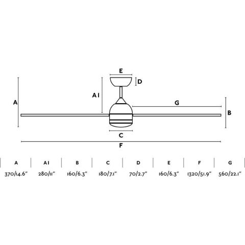 Faro Poros - plafondventilator met licht en afstandsbediening en timer - Ø 132 cm - 19W dimbare LED incl. - lichtbruin