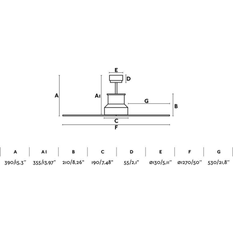 Faro Winche - plafondventilator met afstandsbediening - Ø 127 cm - IP44 - zwart en donkerbruin
