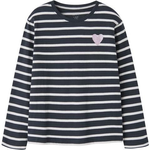 Name It Blouse - NkfTenisa - Groet m. Strepen - Name It - 7-8 jaar (122-128) - Shirts