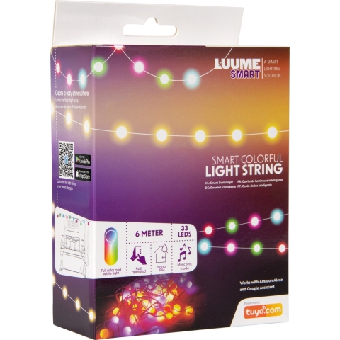 Luume Smart Led Lichtsnoer voor Binnen - 6 M - App - 33 Lampjes - RGB