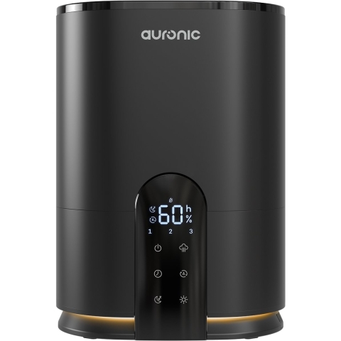 Auronic Luchtbevochtiger - 4 Liter - 40m2 - Geschikt voor Woonkamer, Kantoor, Slaapkamer, Babykamer en Meer - Met Aromatherapie - BPA-Vrij - Zwart
