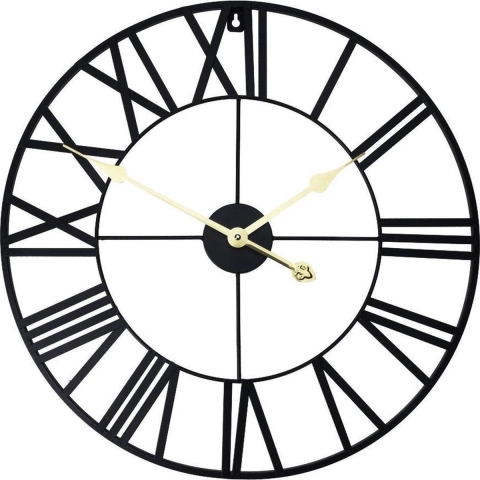 metalen wandklok zwart/goud, 57 cm