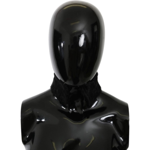 Dolce & Gabbana Dames sjaal zwart bont nek kraag wikkel lamsvel