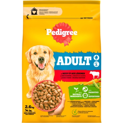 Pedigree Adult Hondenbrokken Rund en Groenten 2,6 kg