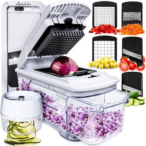 Stosh Mandoline - Groentesnijder - Uiensnijder - Spiraalsnijder - Frietsnijder - Rasp - 6-delig - BPA vrij