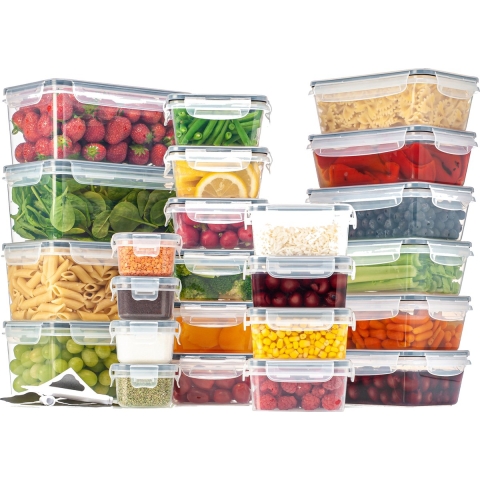 Stosh Vershoudbakjes - Meal Prep Bakjes - Diepvriesbakjes - Voedselcontainer - 24 stuks - Plastic - BPA vrij