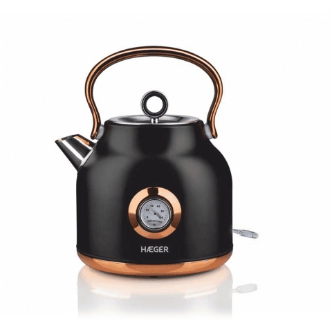 Haeger Art Deco Black - Waterkoker 1,7L 2200W - Droogkookbeveiliging - Zwart