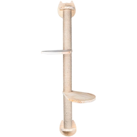 Kattenklimmuur - Krabpaal - 2 Plateaus - Bruin - Ruimtebesparend