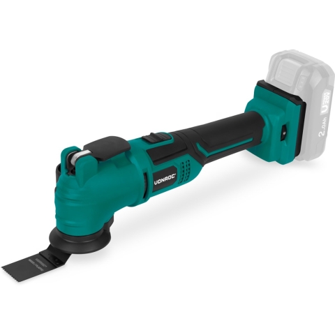 VONROC Accu Multitool 20V - met schraapmes, invalzaagblad, schuurzool en schuurpapier - 6 snel-heden: 7.000 - 19.000 rpm - Excl. Accu en oplader