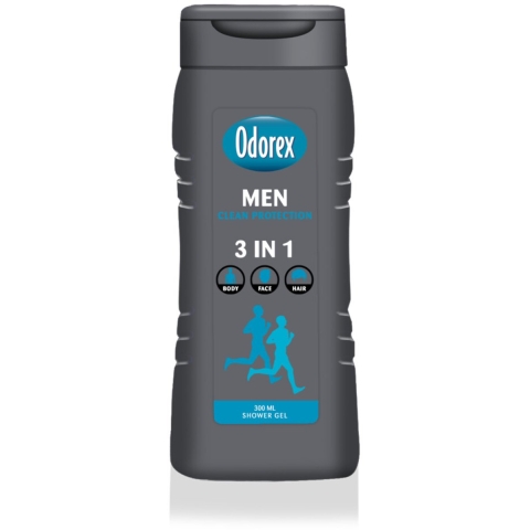 3x Odorex Douchegel For Men 3-in-1 Clean Protection 300 ml
