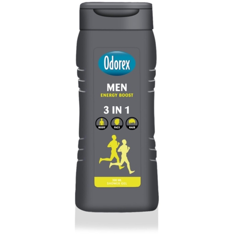 3x Odorex Douchegel For Men 3-in-1 Energy Boost 300 ml