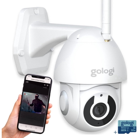 Gologi Superior Outdoorcamera - Buiten camera met nachtzicht - Beveiligingscamera met kabel - Security camera - 3MP - Met wifi en app - Wit