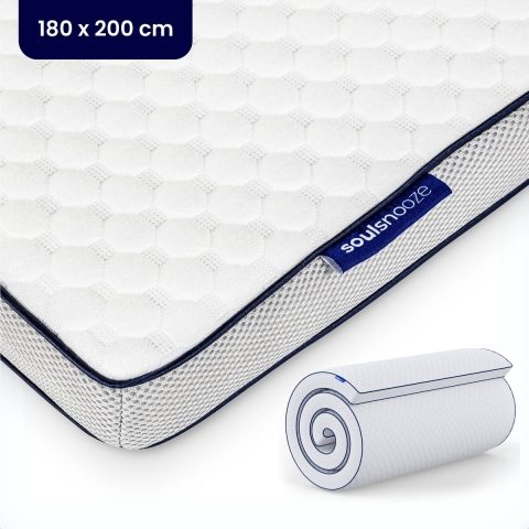 Soulsnooze® - DuoComfort Premium Topper Matras - 3D Air Mesh - - Anti Allergie - 180x200 cm - Wit