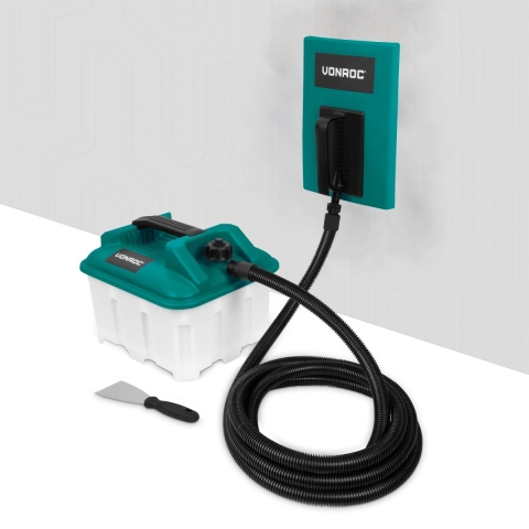 VONROC Behangafstomer - 2300W - 4.5L - 4m slang – Incl. krabber – Met grote én kleine stoomplaat
