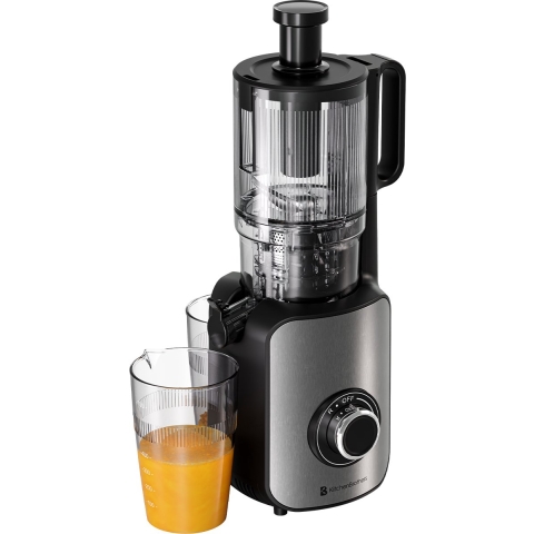 KitchenBrothers Slowjuicer - Verticaal - Juicer - Groenten en Fruitpers - 126 mm - 750 ml - Zwart
