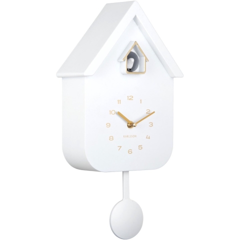 Karlsson Wandklok Solo Color Cuckoo - Wit - 6x21,5x41cm - Wandklok Modern