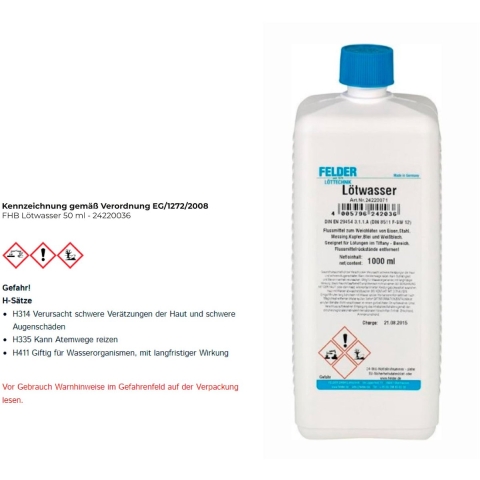 Felder Soldeerwater | 50 ml | 5 stuks - 24220036 24220036