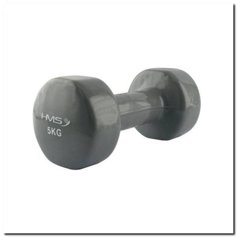 HMS Fitness 17023 Gietijzeren Dumbbell met Vinyl Coating - 5 kg