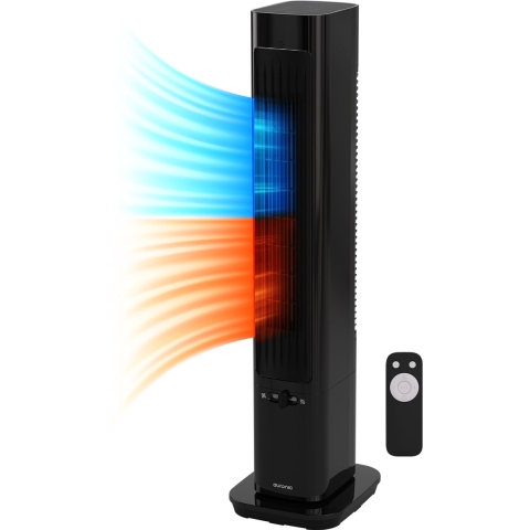 Auronic Elektrische Kachel - Keramische Kachel - Toren Kachel - 2200W Heater - Zwart