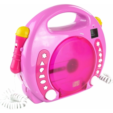 X4 Tech Bobby Joey CD-speler voor kinderen CD, SD, USB Incl. microfoon Pink