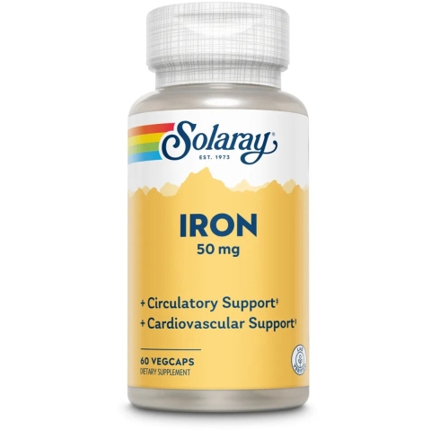 Gratis Verzending: 2x Solaray IJzer 50 mg 60 capsules