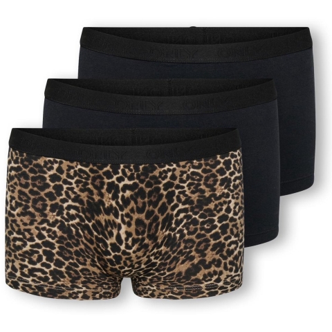 Kids Only Hipster - KogLola - 3-pack - Black/Leopard - Kids Only - 13-14 jaar (158-164) - Hipsters