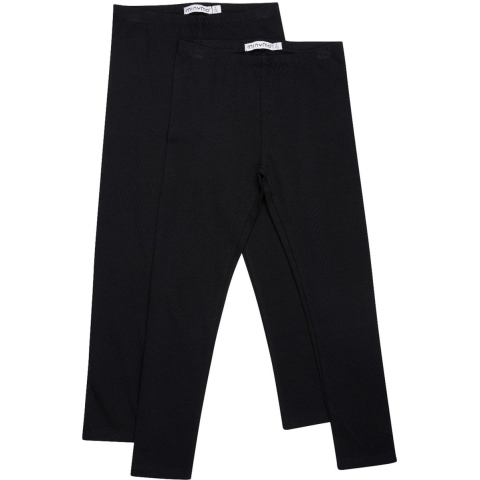 Minymo Leggings - 2-pack - Anthracite Black - Minymo - 4 jaar (104) - Leggings