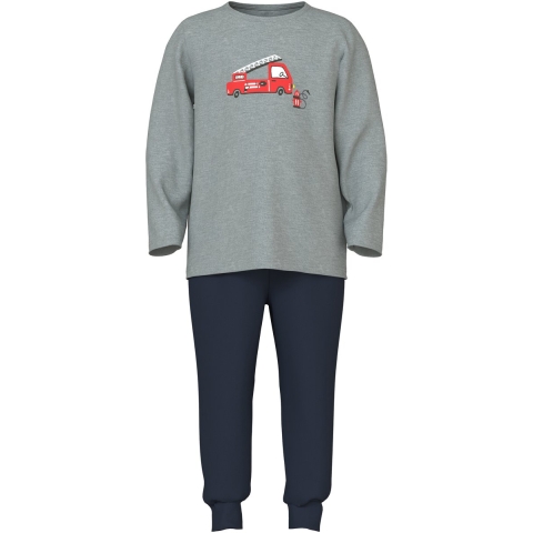 Name It Pyjama set - Noos - NmmNightset-brandweerwagen - Grijs G - Name It - 1½-2 jaar (86-92) - Pyjama - Tweedelig