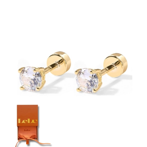 Lelu Oorknopjes - Oorbellen Dames - Gold Plated Zirkonia Kristal - Goudkleurig 3mm (1 paar)