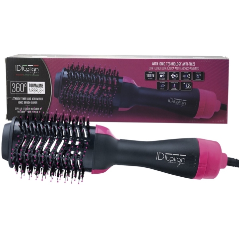 Italian Design 360 Tourmalin Airbrush Gladstrijkende borstel | zwart