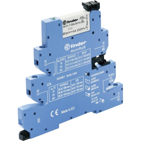 Finder 39.31.0.006.0060 Koppelrelais 6 V/DC, 6 V/AC 6 A 1x wisselcontact 1 stuk(s)