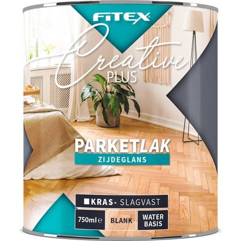 Fitex Creative+ Parketlak Zijdeglans Waterbasis Blank 375 ML
