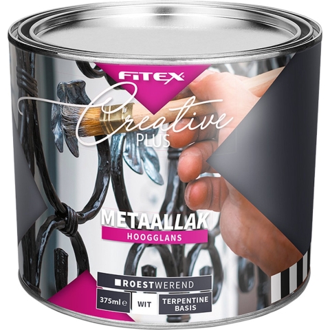 Fitex Creative+ Metaallak Hoogglans Wit 375 ML