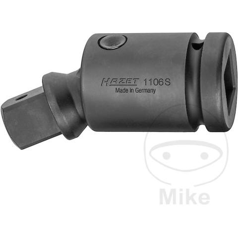 HAZET Krachtscharnierstuk 1106S · 1 inch (25 mm) vierkant hol · 1 inch (25 mm) vierkant massief · Lengte: 125 mm