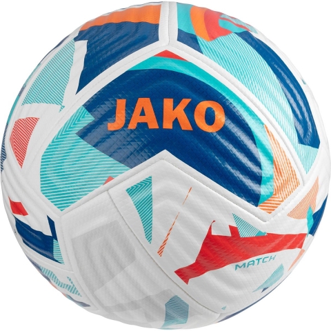 JAKO 2376 Wedstrijdbal Flow - Wit/Navy/Oranje - 5