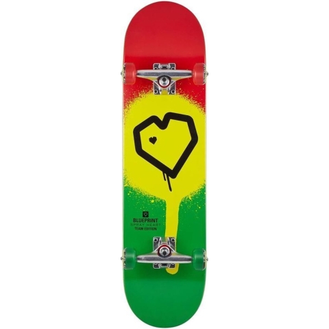 Skateboard Blueprint Spray Heart