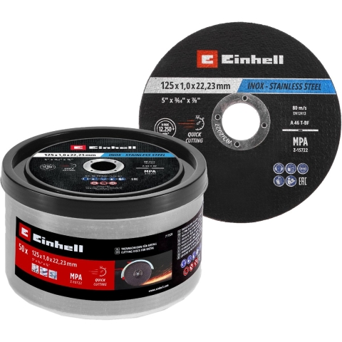 Einhell 711528 Doorslijpschijfset 125 mm 50 stuk(s) Metaal, RVS, Staal, Blik