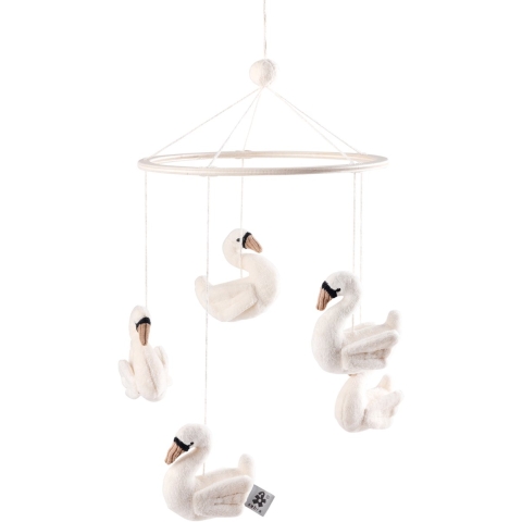 Sebra Baby Mobiel - Zwanen - Romig White - Sebra - OneSize - Baby Mobiel