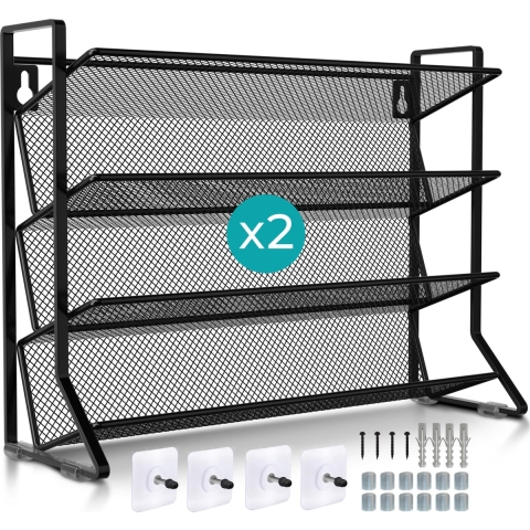 Soothe Kruidenrek Staand en Ophangbaar voor 48 Kruidenpotjes - 2 Pack - 4 Lagen - Kruiden Organizer - Kruidenrekken - Kruidenrekje - Zwart