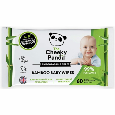 6x Cheeky Panda Babydoekjes Bamboo 60 stuks