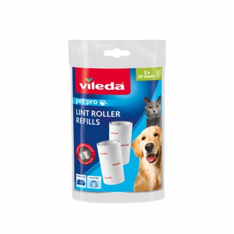 12x Vileda PetPro Kleefborstel Vervanging 2 x 29 bladen 2 navullingen
