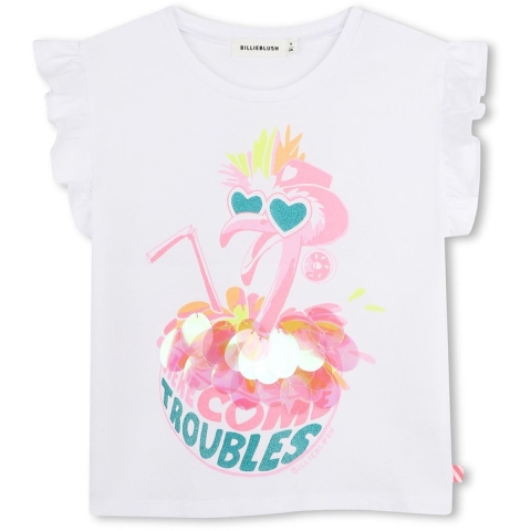 Billieblush T-Shirt - Wit m. Print - Billieblush - 4 jaar (104) - T-Shirts