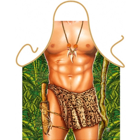 Keukenschort Tarzan - fun cadeau met foto print - Heren - BBQ schort -